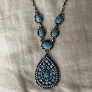 turquoise raindrop pendant necklace